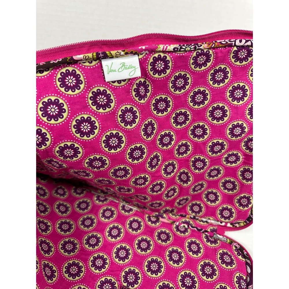 Vera Bradley Quilted Laptop Sleeve Pink Purple Paisley Floral Padded Case 17x12 - Picture 9 of 10